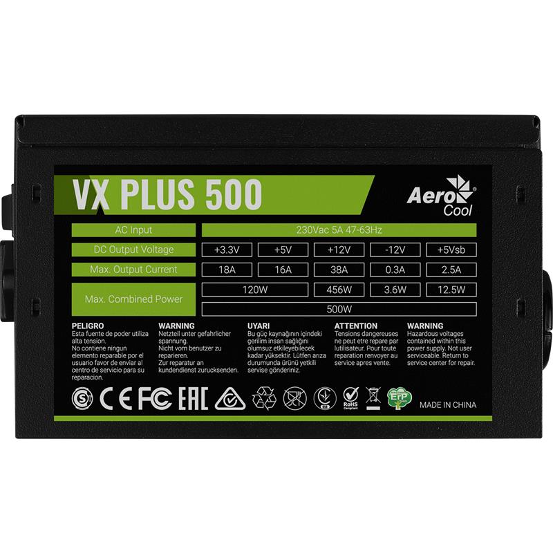 Aerocool VX Plus 500W Aktif PFC Güç Kaynağı - 120mm Fan