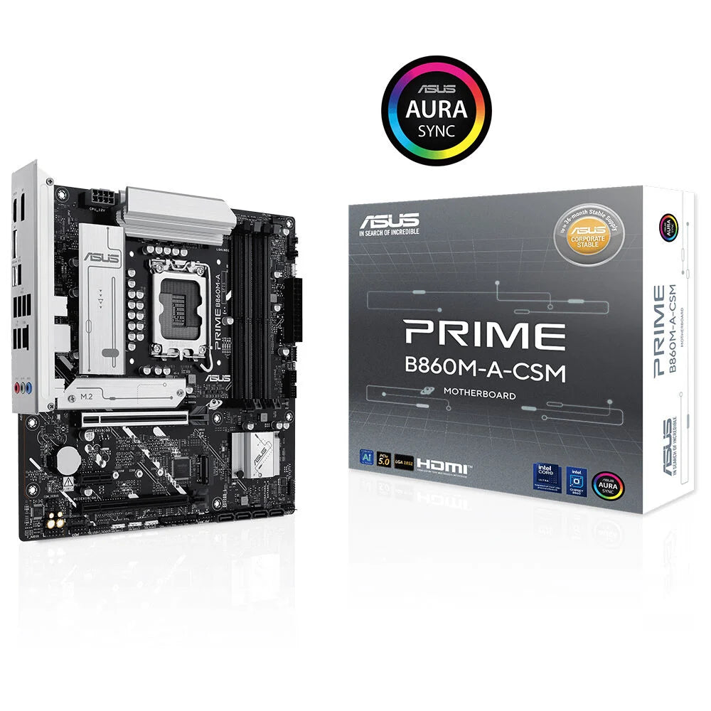 ASUS PRIME B860M-A-CSM B860 DDR5 (Vga Yok) GLan 2.5G mATX HD DP TYP-C M2 ARGB 1851p Anakart