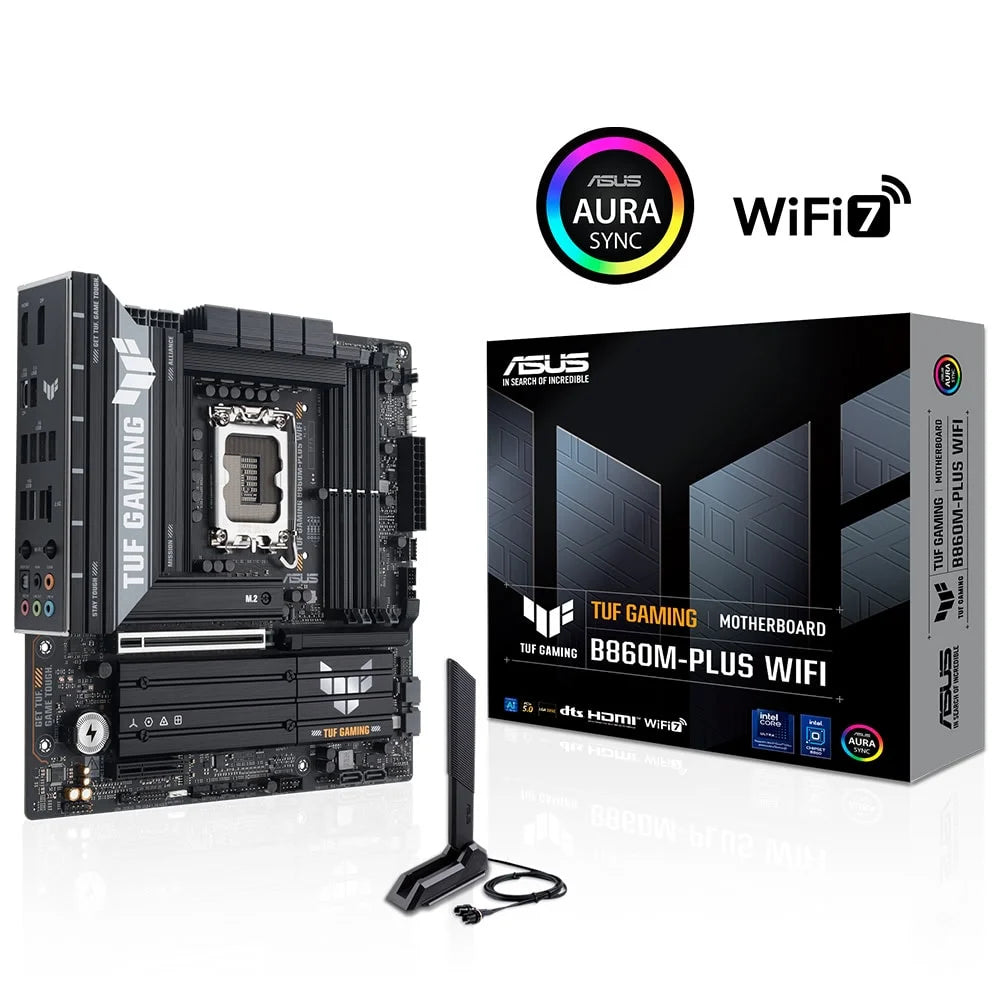 ASUS TUF GAMING B860M-PLUS WIFI B860 DDR5 (Vga Yok) GLan 2.5G mATX HD DP TYP-C WF7 BT M2 1851p Anakart