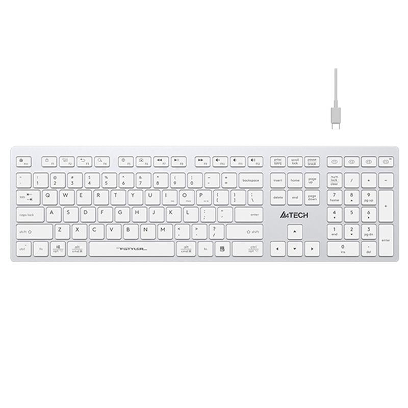 A4 Tech Fbx50c Beyaz Bluetooth+2.4g Nano Mm Sarj Edilebilir Kablosuz Klavye