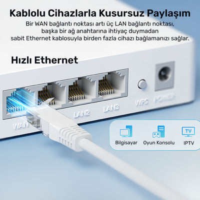 Cudy WR300 Mesh Uyumlu 2.4GHz 300Mbps WireGuard/L2TP/PPTP/VPNClient AP/RE/WISP/Mesh Router (N300)