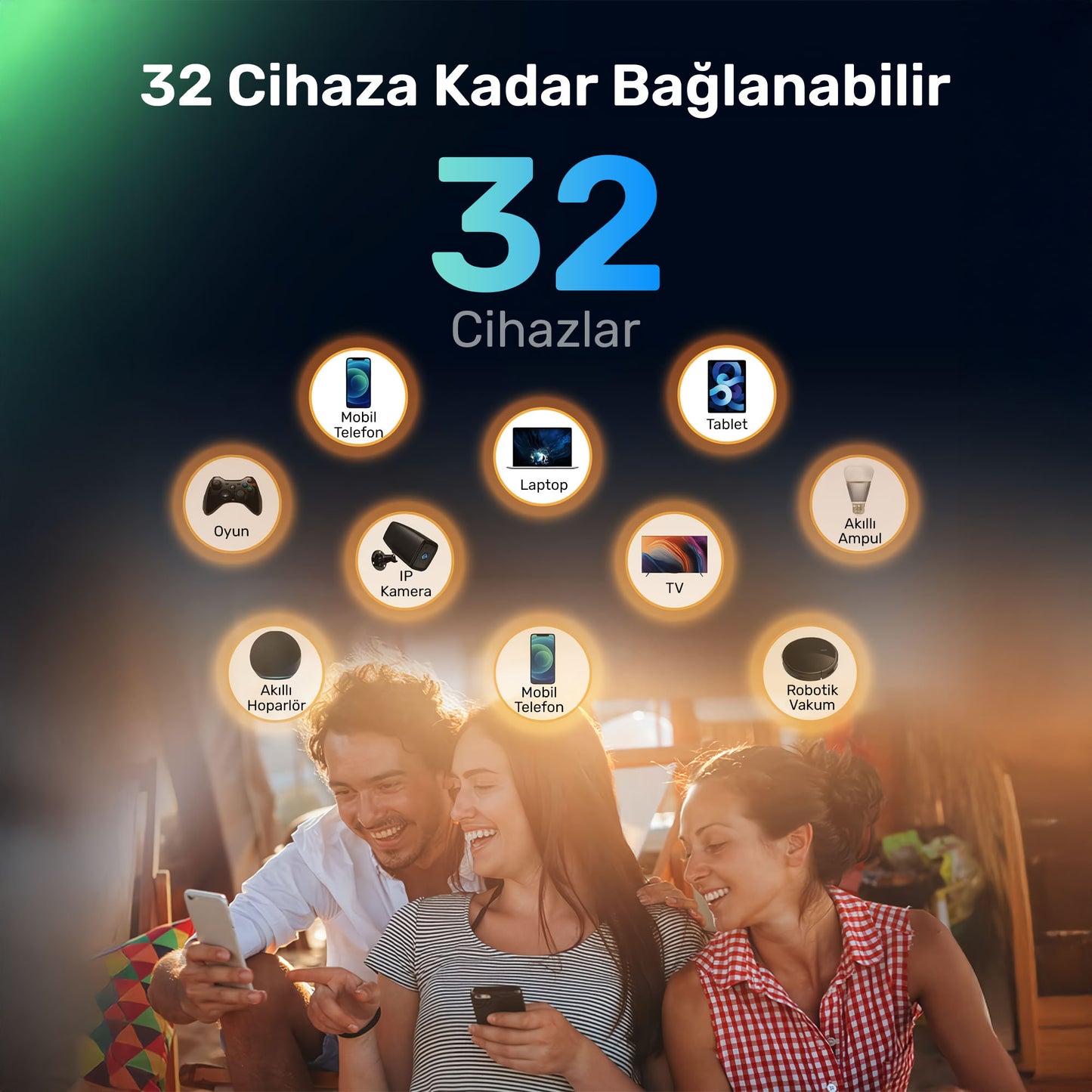 Cudy LT400 2,4GHz 300Mbps, 5GHz 867Mbps, 4 Ports 4G LTE Nano SIM Destekli DDNS Mobile Router