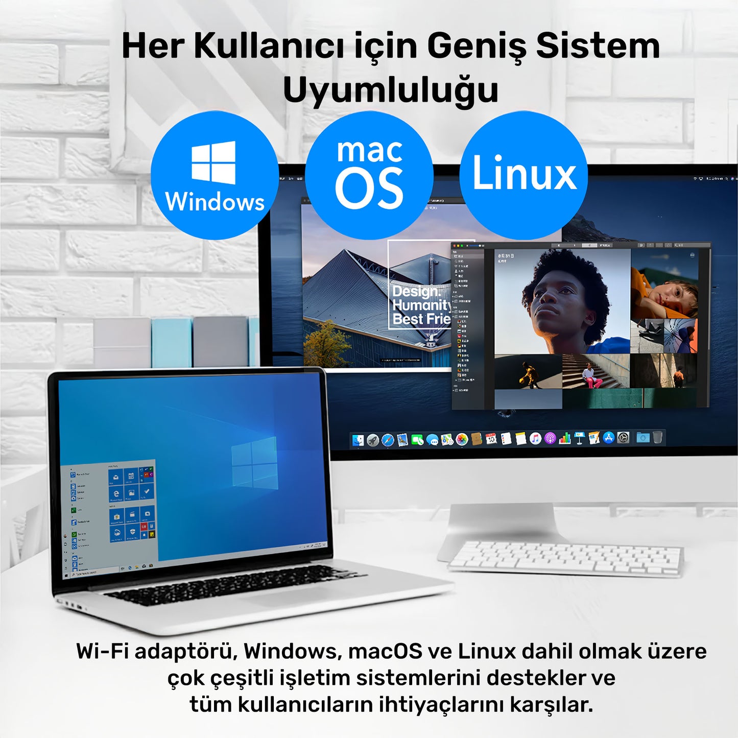 Cudy WU650 5GHz 433Mbps, 2.4GHz 200Mbps Wi-Fi Mini USB Adaptör(AC1200 Serisi)