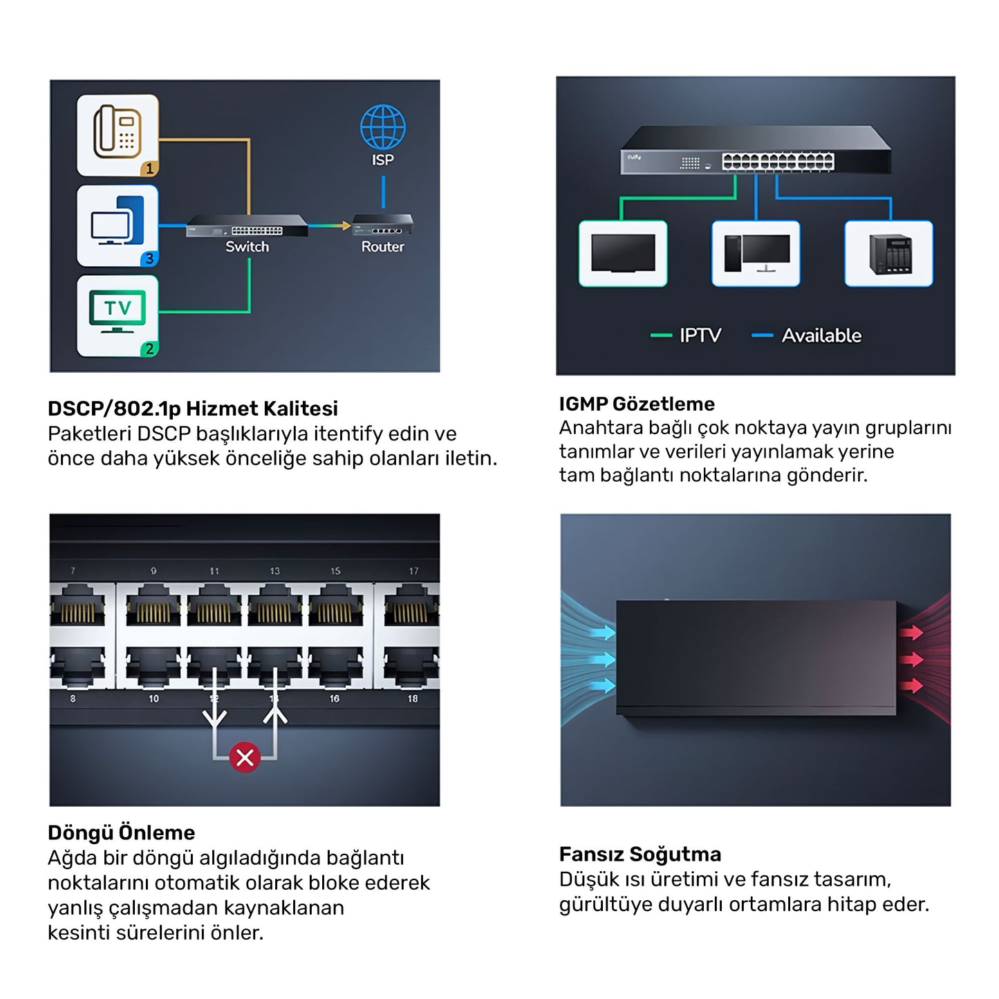 Cudy GS1024 16K MAC, 24 Port Gigabit Metal Switch