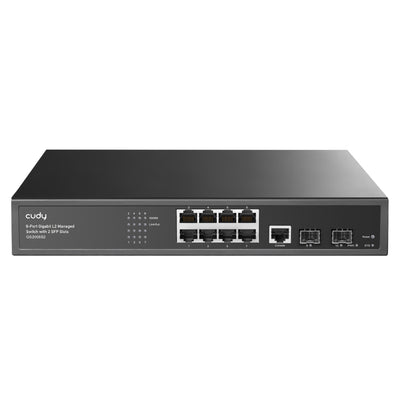 Cudy GS2008S2 2 Port Gigabit SFP, 1 Port Consol, 8 Port L2 Yönetilebilir Gigabit Metal Switch
