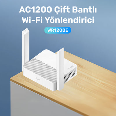 Cudy WR1200E 300Mbps/2.4GHz 867Mbps/5GHz 4x5dBi Anten 4Port Dual Band Wi-Fi Router (AC1200 Serisi)