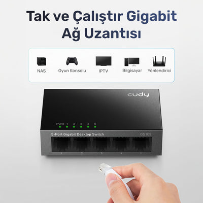 Cudy GS105 5 Port 10/100/1000M 16k MAC Gigabit Metal Switch