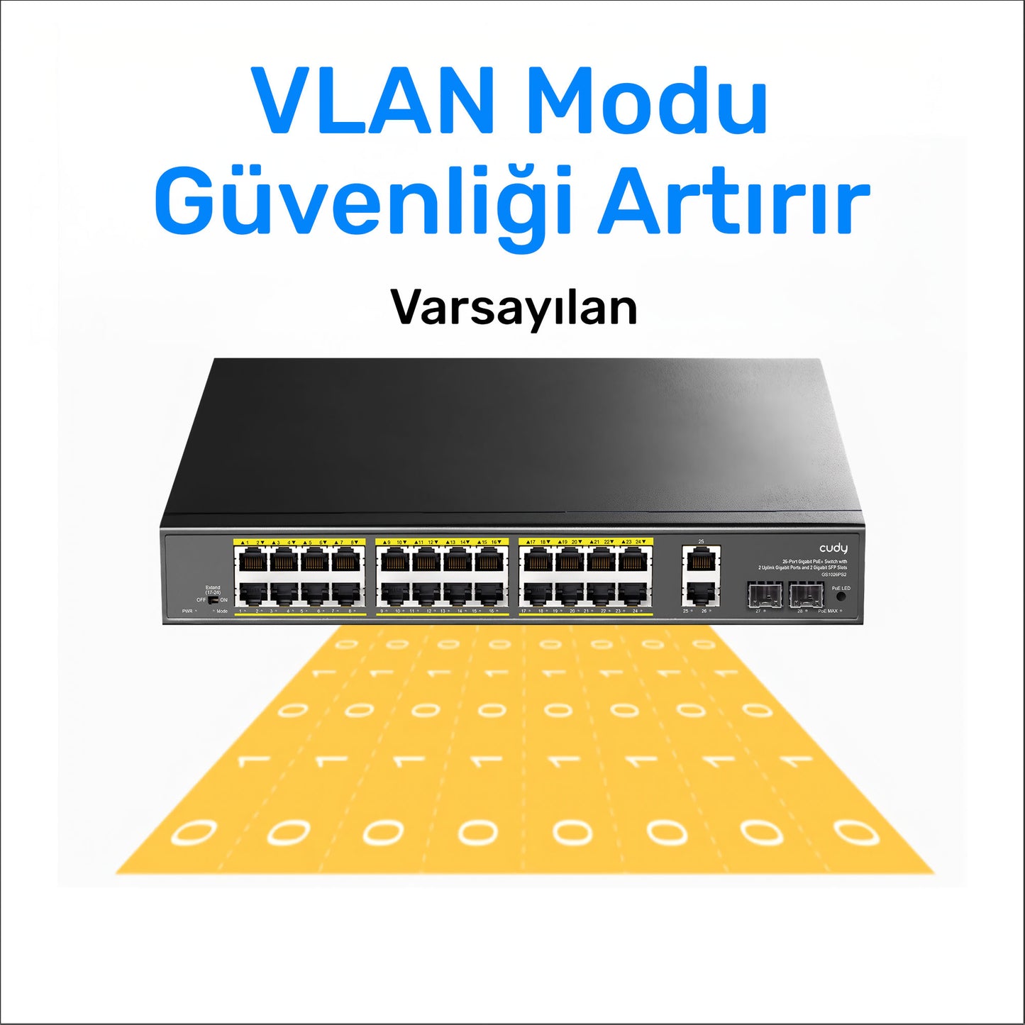 Cudy GS1026PS2 2Port Gigabit 24Port Gigabit PoE 10/100Mbps 300W Metal Kasa Switch