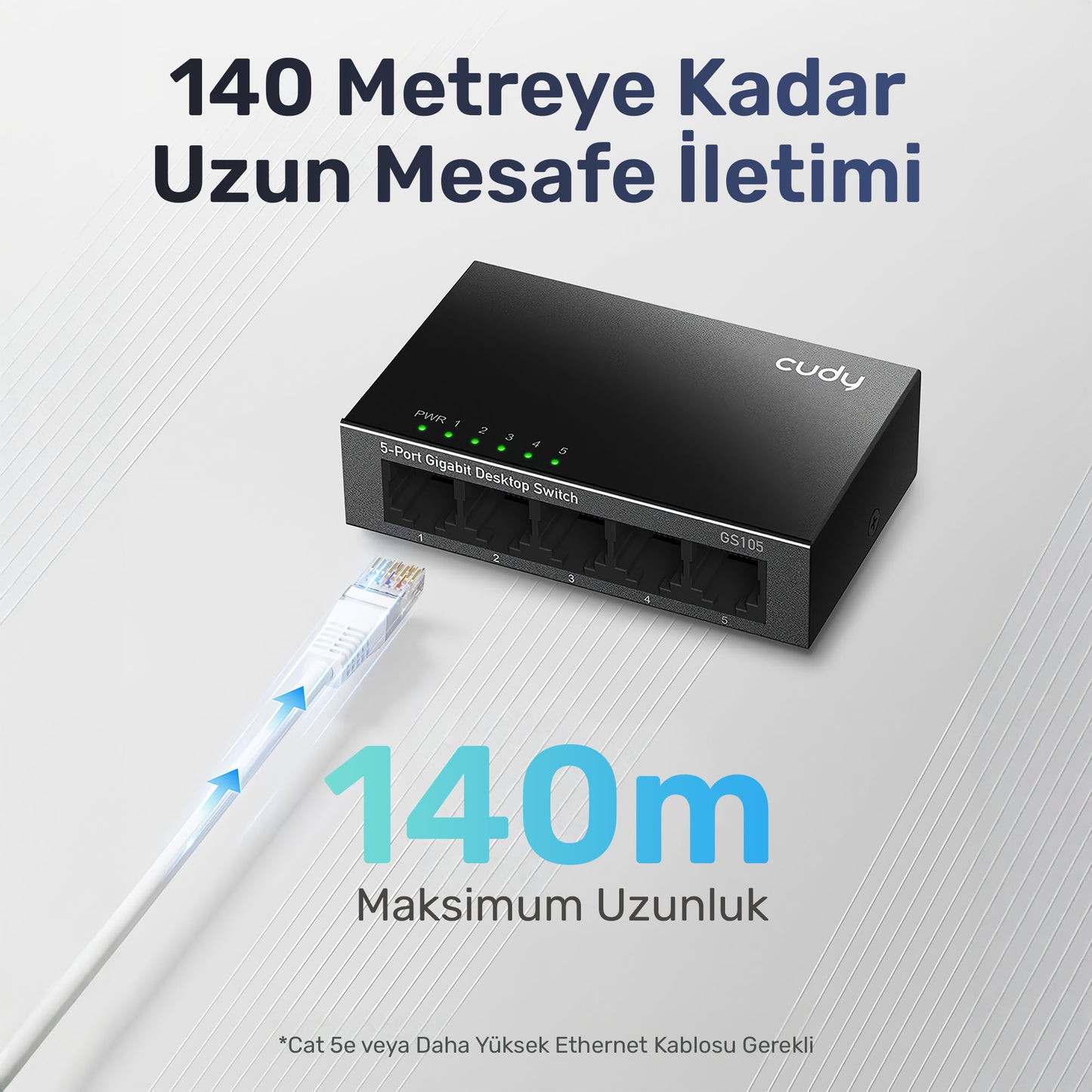 Cudy GS105 5 Port 10/100/1000M 16k MAC Gigabit Metal Switch