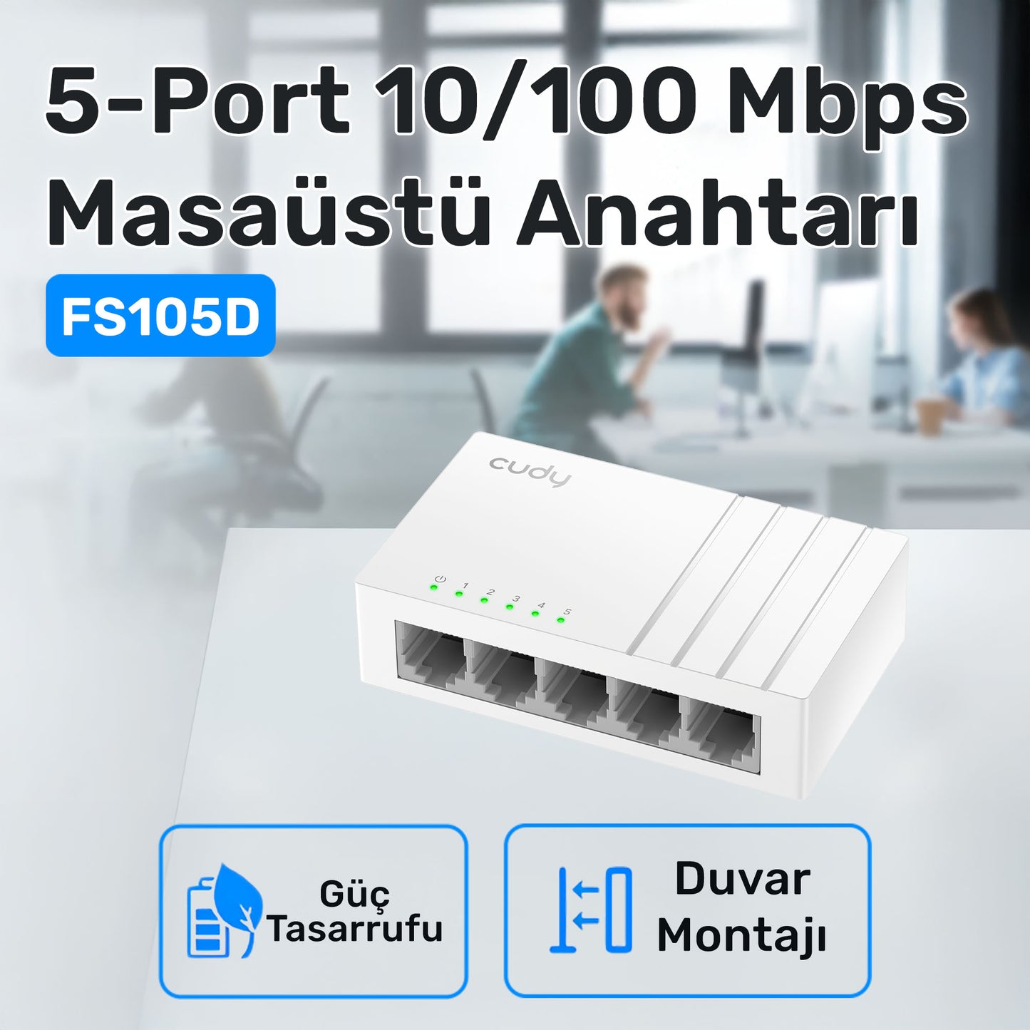 Cudy FS105D 10/100Mbps 5 Port Megabit Switch