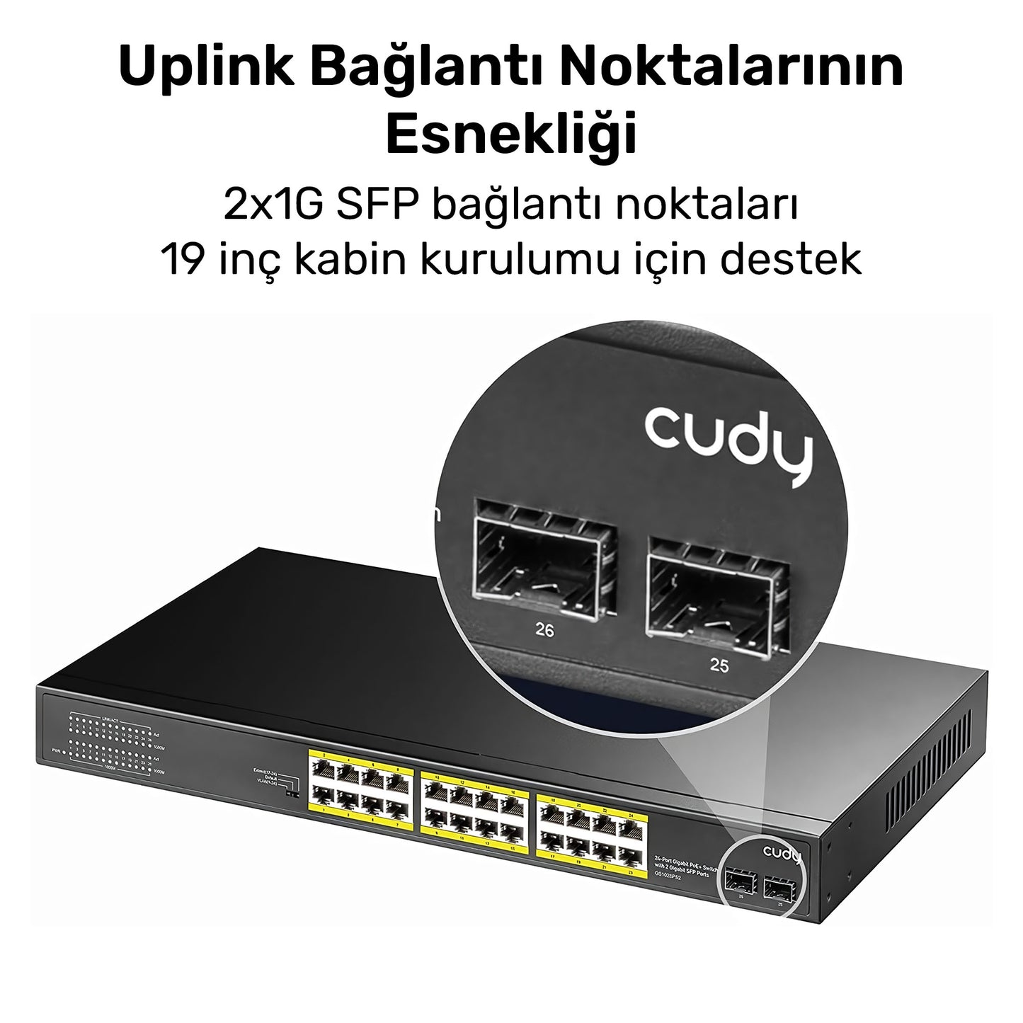 Cudy GS1028PS2 2 Port SFP, VLAN, CCTV, 24 Port Gigabit 300W PoE+ Metal Switch