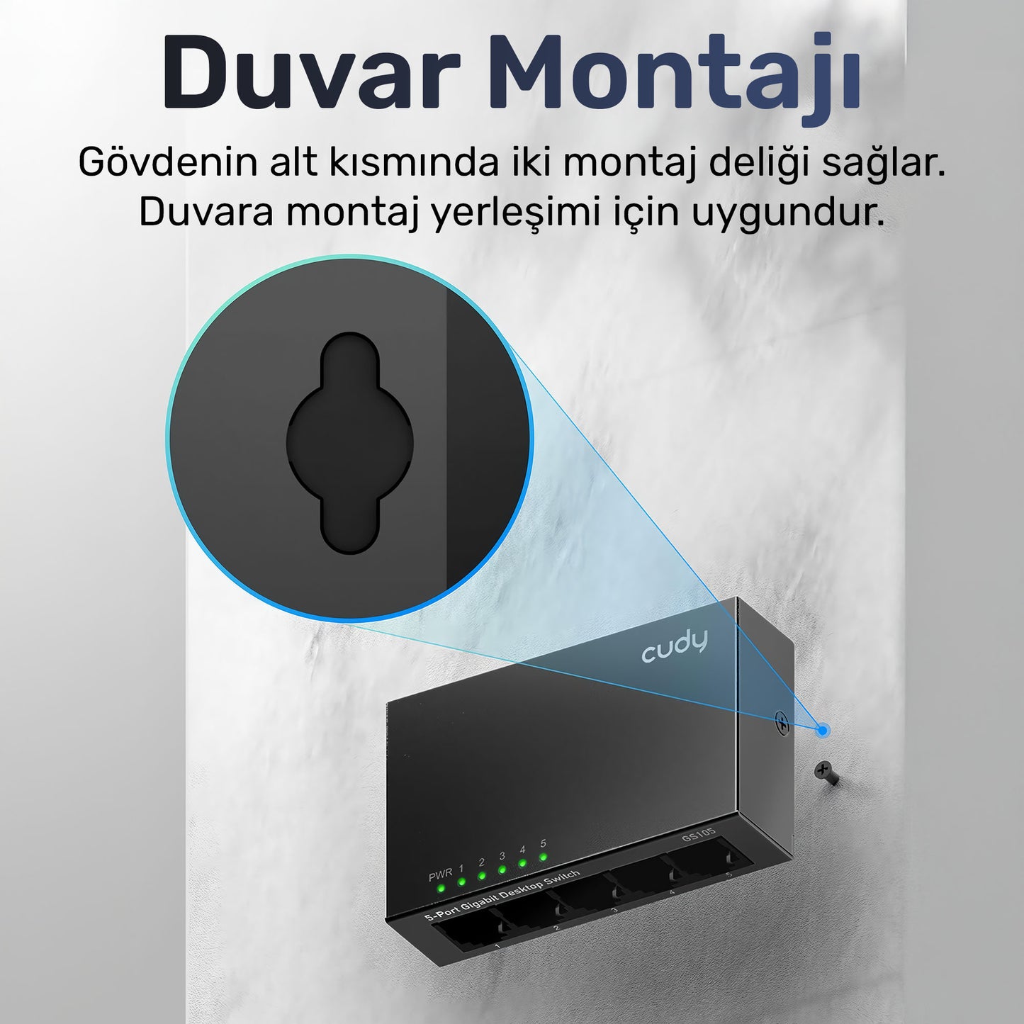 Cudy GS105 5 Port 10/100/1000M 16k MAC Gigabit Metal Switch