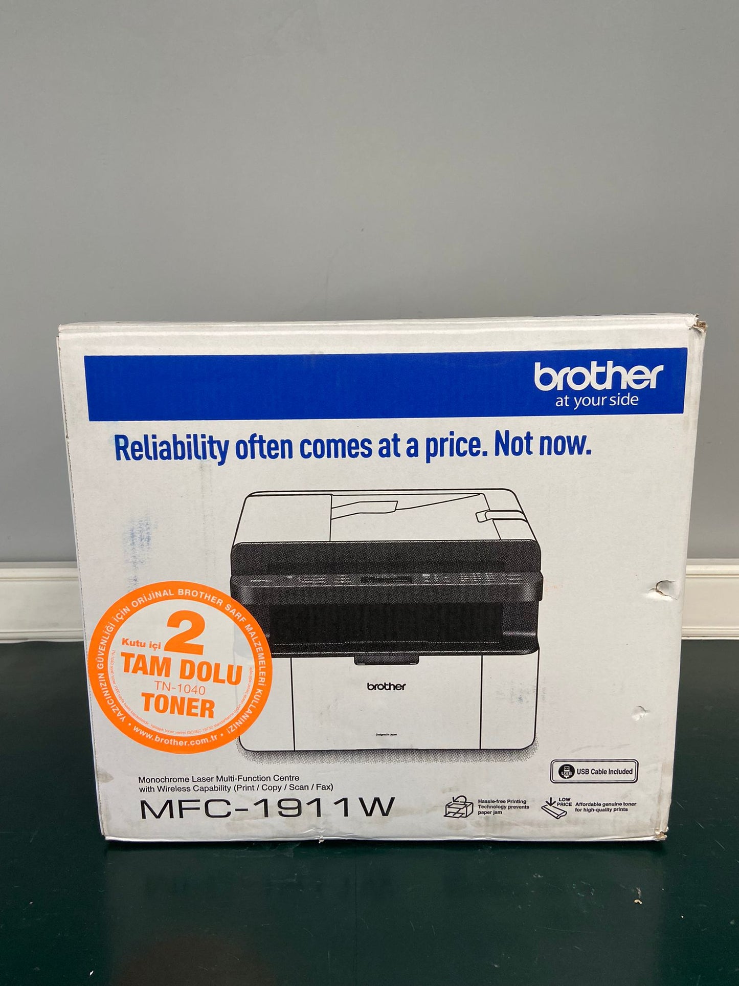 Brother MFC-1911W-2T Fotokopi-Tarayıcı-Faks WiFi Lazer Yazıcı 2x Orjinal Toner OUTLET