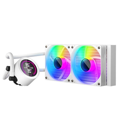 1st Player Thunderstorm Ts4 240mm Beyaz Argb Dijital Sicaklik Gostergeli Am5, Am4 / Lga 1851, 1700 Islemci Sivi Sogutucu