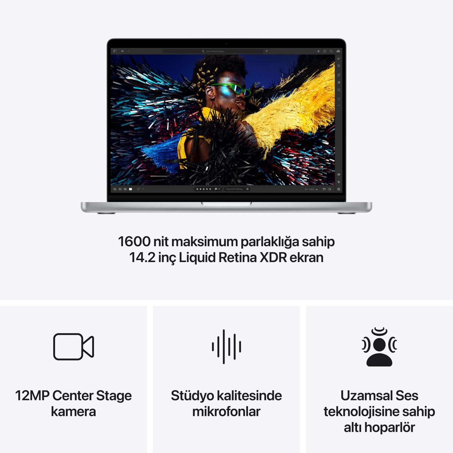 Apple MacBook Pro M4 Pro MX2F3TU/A 24GB 1TBSSD 14CPU 20GPU 14" MacOS Gümüş Dizüstü Bilgisayar