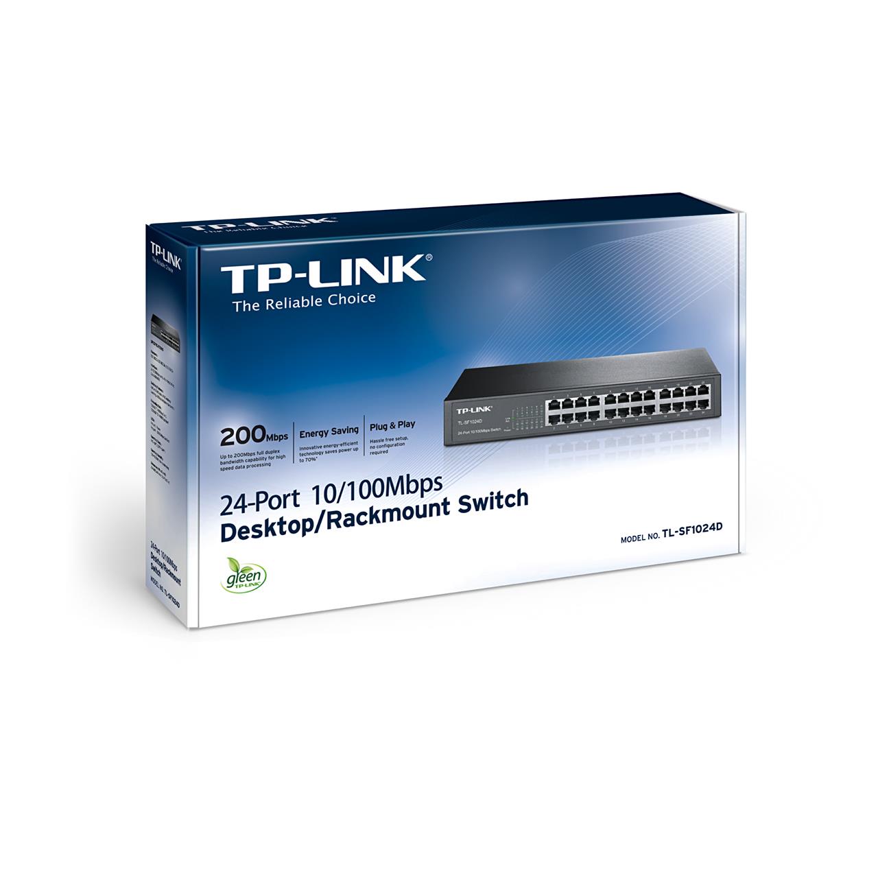 Tp-link Tl-sf1024d 24 Port 10/100 Metal Kasa Rackmount Switch