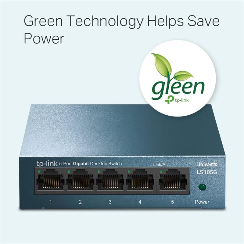 Tp-link Ls105g 5 Port Gigabit Metal Kasa Switch