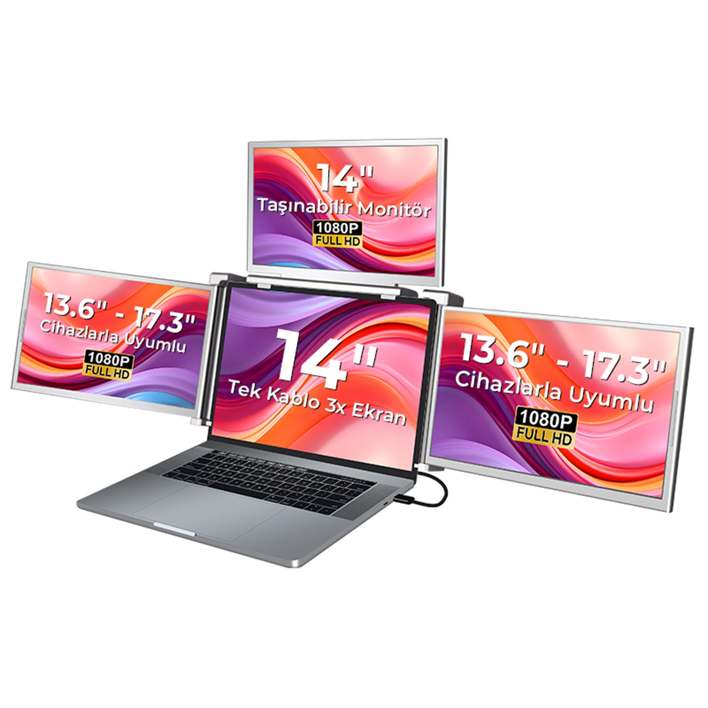 NPO NPM FHD 1080p IPS Type-C Taşınabilir Dizüstü Monitör Çoklayıcı Notebook Monitör