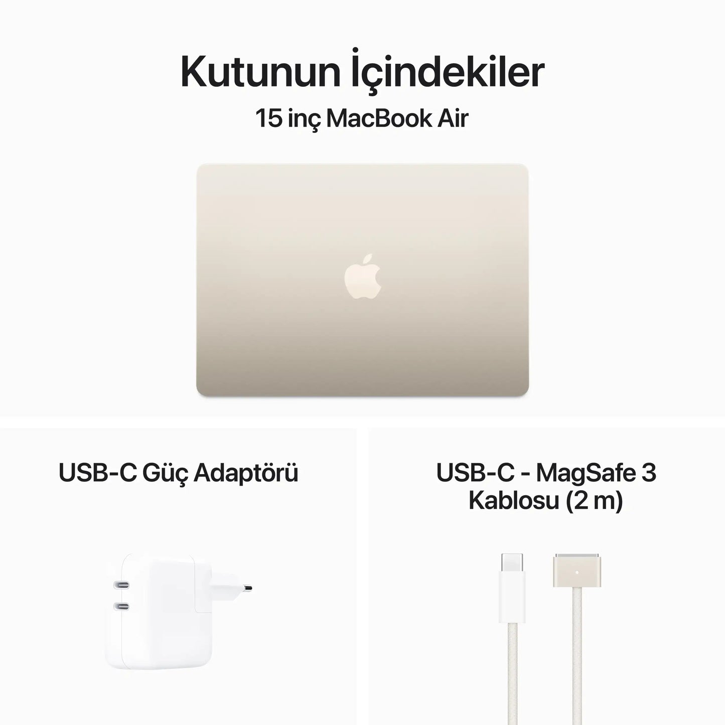 Apple MacBook Air MC9K4TU/A M3 24GB 512SSD 8CPU 10GPU 15.3" 3K MacOS Yıldız Işığı Dizüstü Bilgisayar
