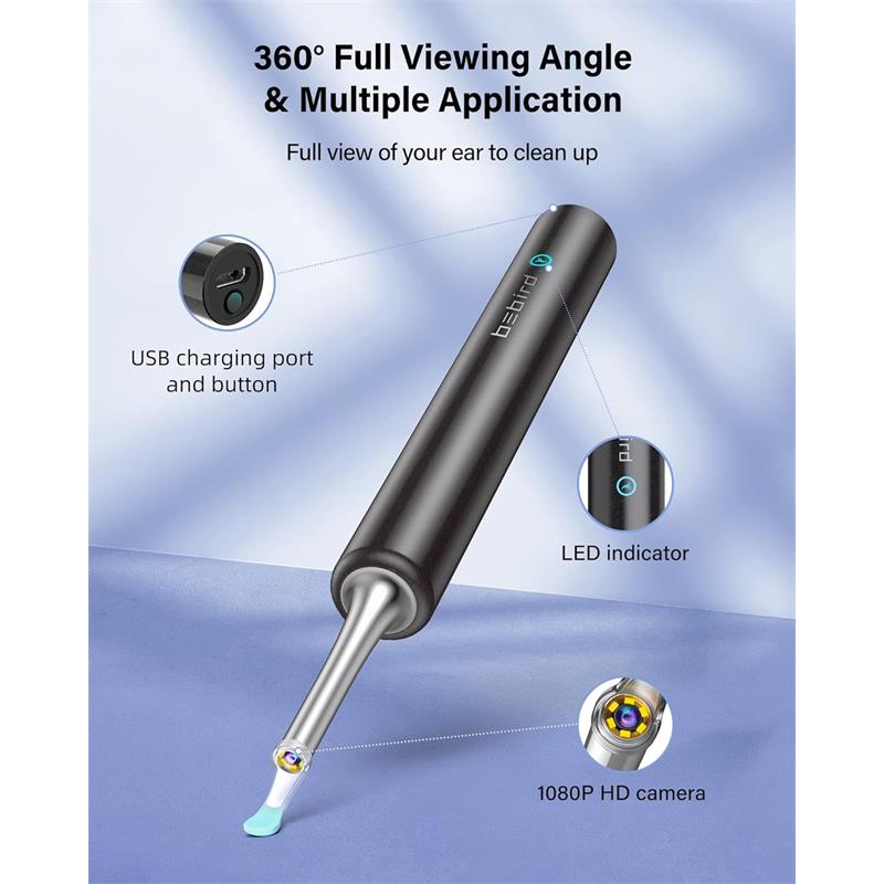 Bebird T5 3mp Kamera 3.5mm Lens Sarjli Wifi Goruntulu Kulak Temizleyici Siyah Renk