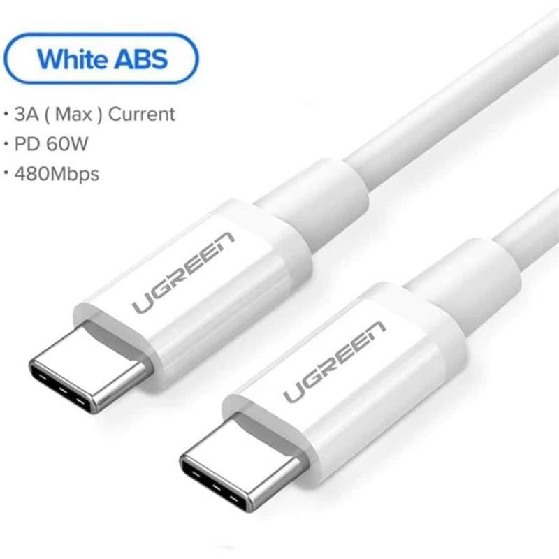 Ugreen Usb-c 60w 3a Qc Pd Hizli Sarj Kablosu 1 Mt Beyaz 60520