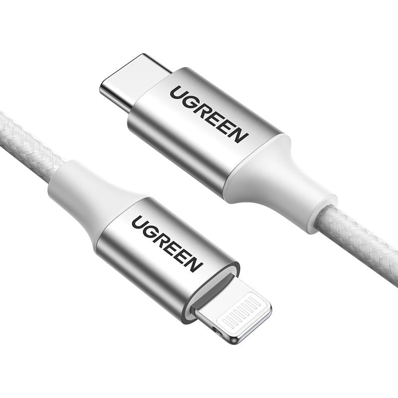 Ugreen Type-c To Lightning 3a Pd Mfi Sertifikali Orgulu Hizli Sarj Kablosu 2 Metre Gumus 70525