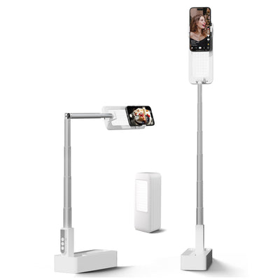 Usams US-ZB209 Online Ders ve Yayın için Ledli,Monopodlu,Kumandalı,Şarjlı Taşınabilir Telefon Standı