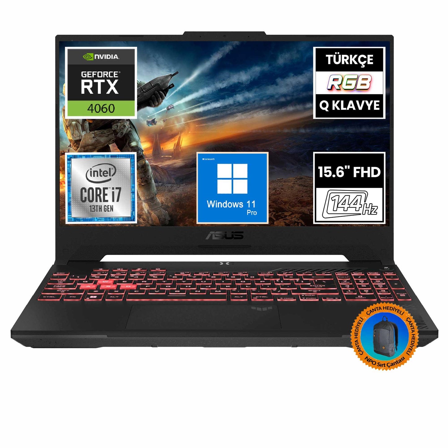 Asus TUF Gaming F15 FX507VV-LP243 i7-13620H RTX4060 15.6" FullHD Dizüstü Bilgisayar