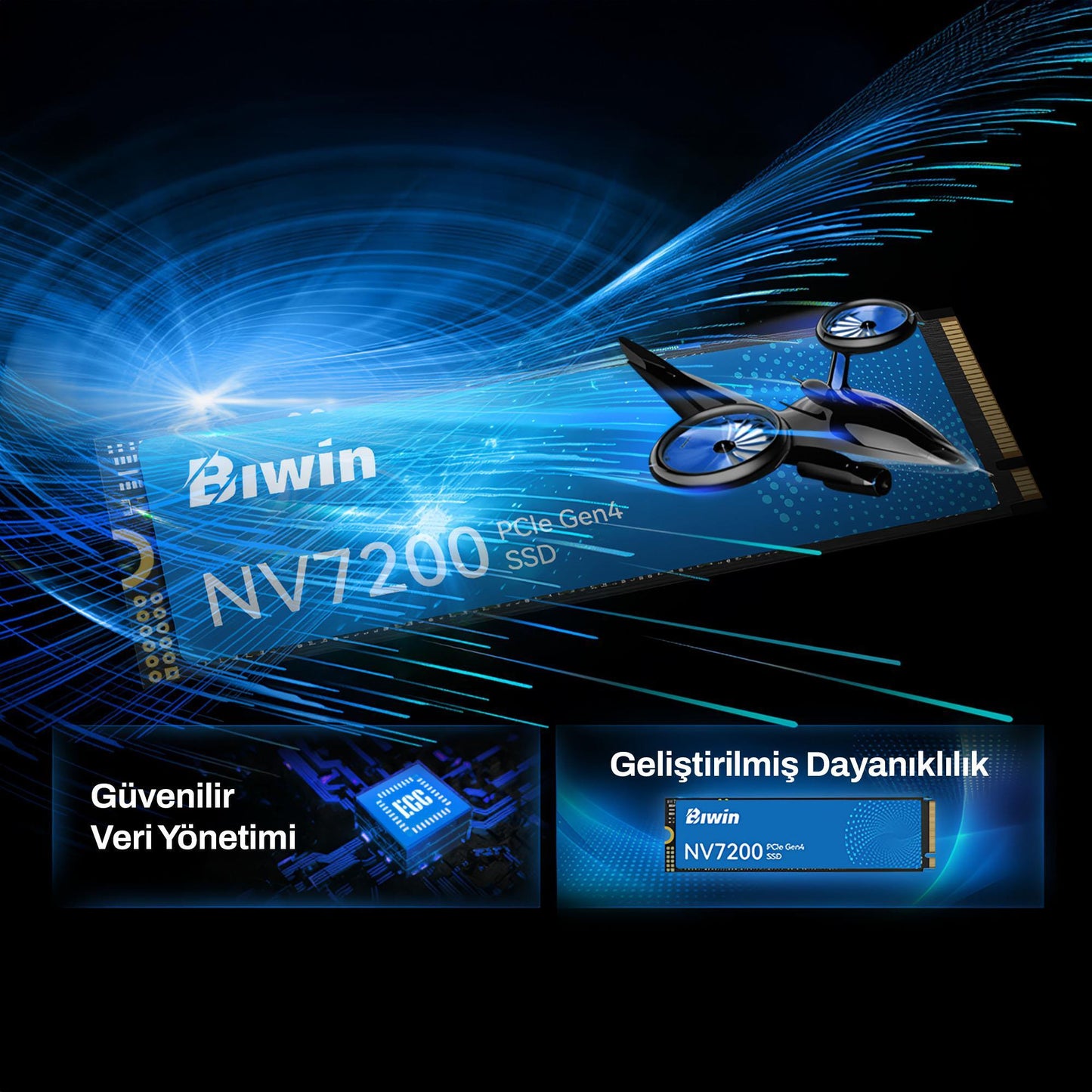 Biwin NV7200 2TB 7200/6200MB/s Gen4x4 22x80 M.2 NVMe SSD