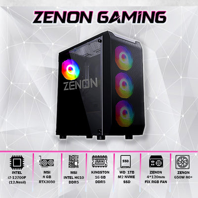 ZENON Gaming ZG-155 i7-12700F 16GB 1TB SSD 8gb RTX3050 DOS Masaüstü Oyun Bilgisayarı (3 Yıl Garanti)