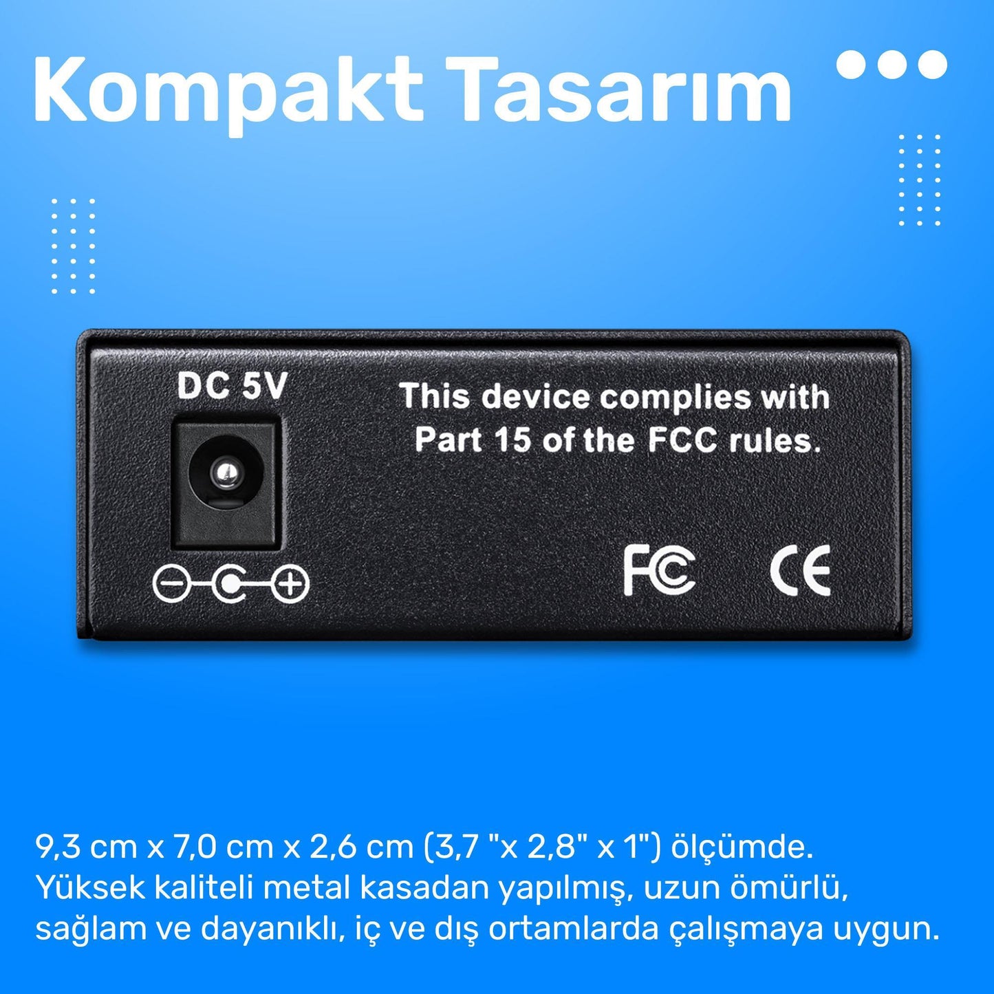 Cudy MC100GSA-20 Single Mode 20 Km Fiber Optik Gigabit Ethernet Medya Dönüştürücü Metal Switch