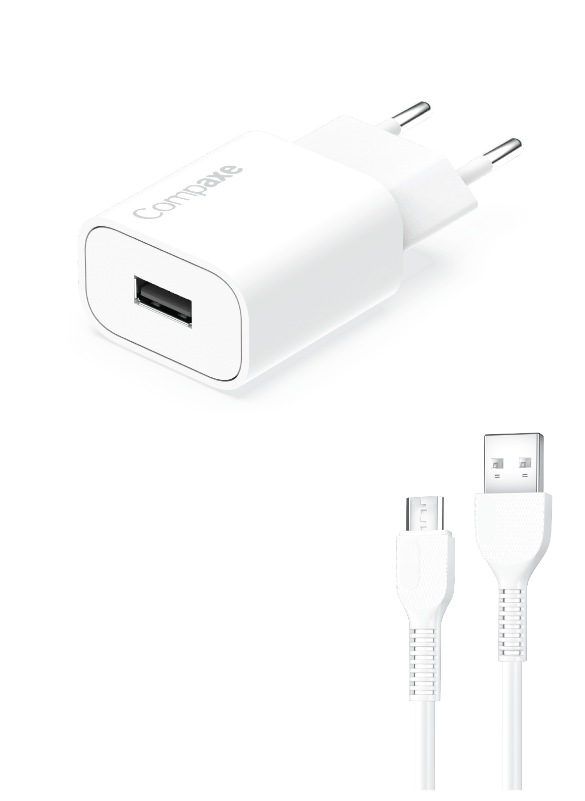 COMPAXE CTA-521UMB24 10W 5V 2.1A TEK USB ADAPTÖR Beyaz KABLOLU SET