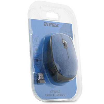 EVEREST KM-218 USB Kablosuz 2.4Ghz Mavi Kumaş Yüzey Mouse