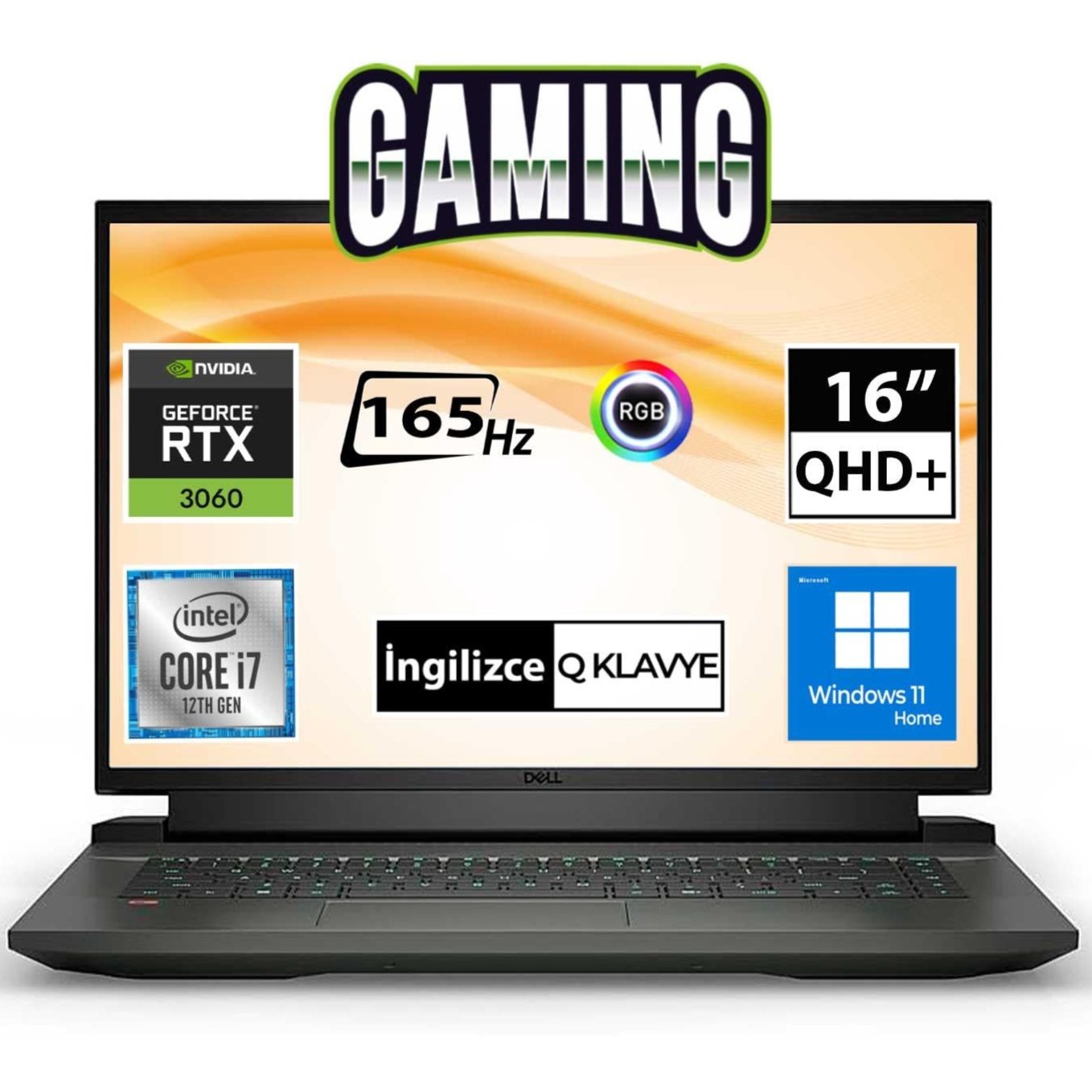 Dell Gaming G16 7620 G71676206204F i7-12700H RTX3060 16" QHD+ Dizüstü Bilgisayar