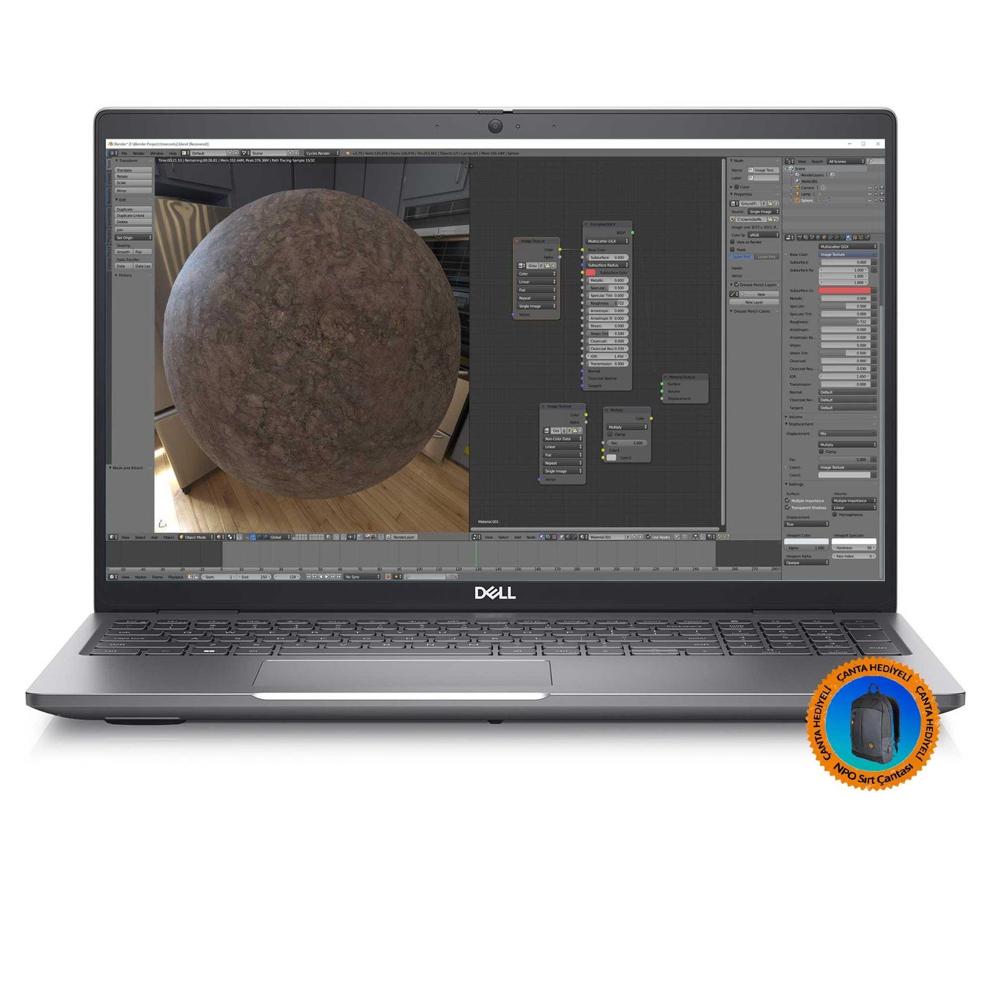 Dell Precision M3580 XCTOP3580EMEA_VP i7-1360P A500 15.6" FullHD Dizüstü iş istasyonu