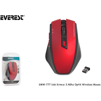 EVEREST SMW-777 USB Kablosuz 2.4Ghz Kırmızı Mouse