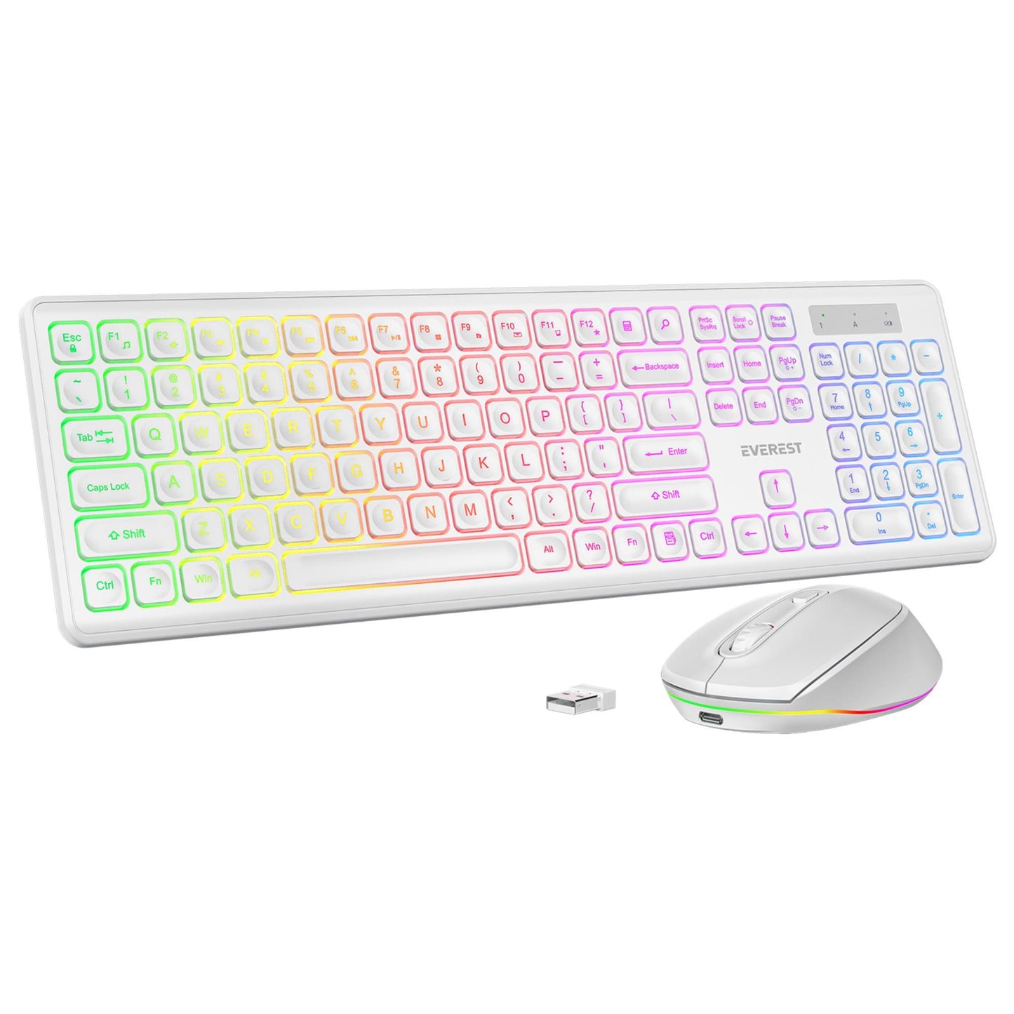 Everest KM-319BT Q Türkçe RGB Kablosuz Oyuncu Klavye Mouse Seti