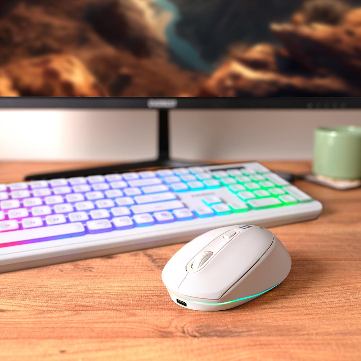 Everest KM-319BT Q Türkçe RGB Kablosuz Oyuncu Klavye Mouse Seti