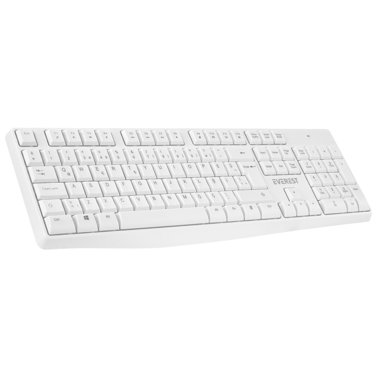 EVEREST KM-7500 Q Türkçe Kablosuz Multimedya Beyaz Klavye+ Mouse Set