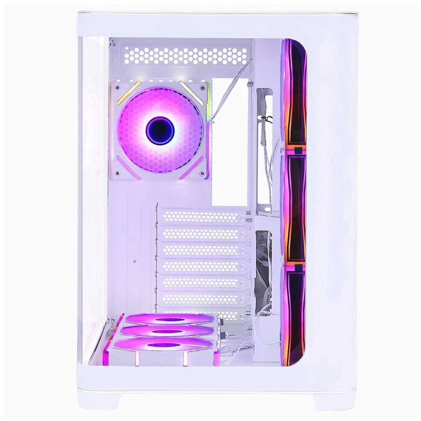GameBooster GB-G2851BW Sea View USB 3.0, ATX 7 x ARGB Fanlı, Beyaz Kasa (PSU Yok)
