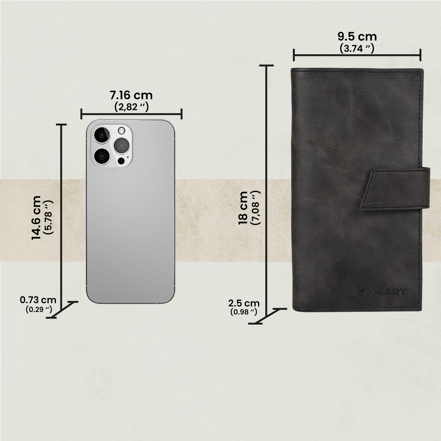 Glary GL102 Telefon Bölmeli 1.Sınıf Kalite Hakiki Deri(Genuine Leather) Portmone Unisex Cüzdan