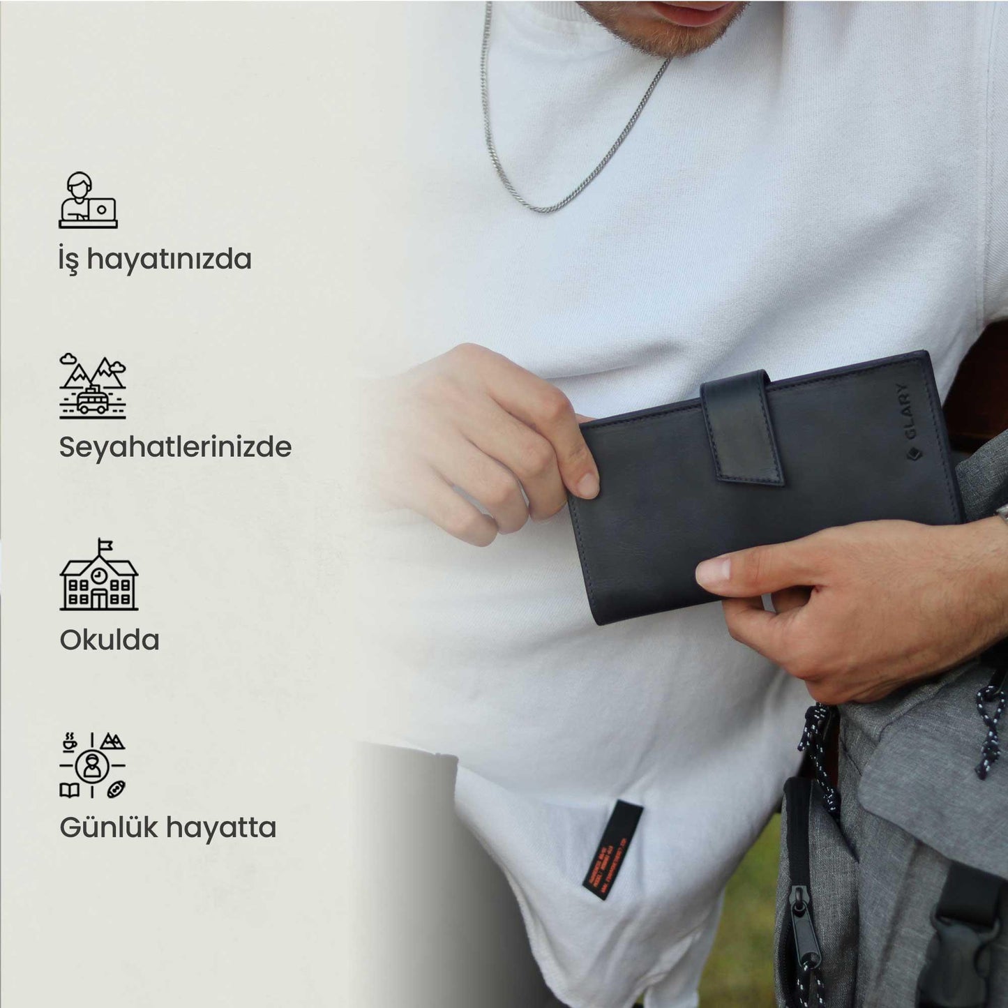 Glary GL102 Telefon Bölmeli 1.Sınıf Kalite Hakiki Deri(Genuine Leather) Portmone Unisex Cüzdan