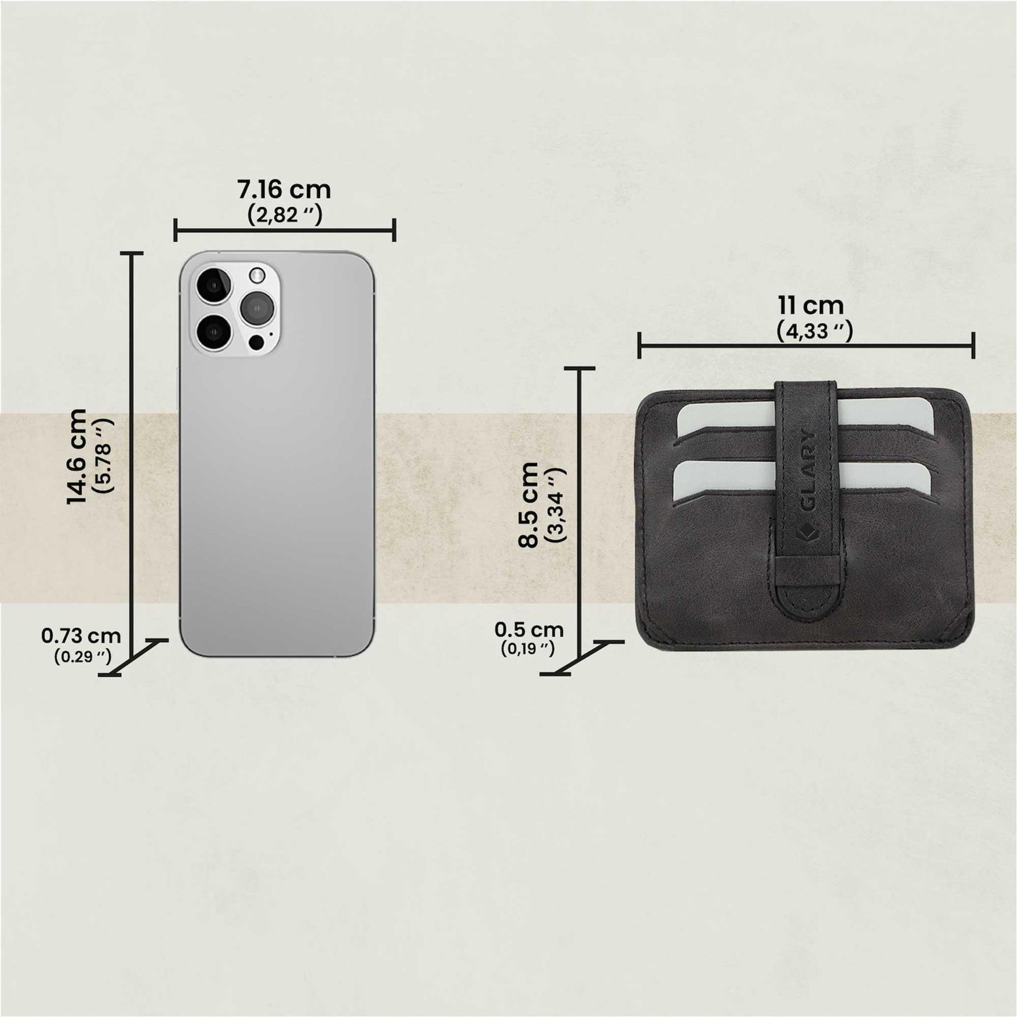 Glary GL400 1.Sınıf Kalite Hakiki Deri (Genuine Leather) Portmone Unisex Deri Kartlık Cüzdan