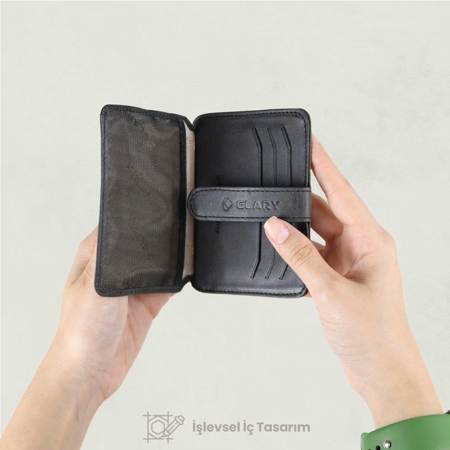 Glary GL400 1.Sınıf Kalite Hakiki Deri (Genuine Leather) Portmone Unisex Deri Kartlık Cüzdan