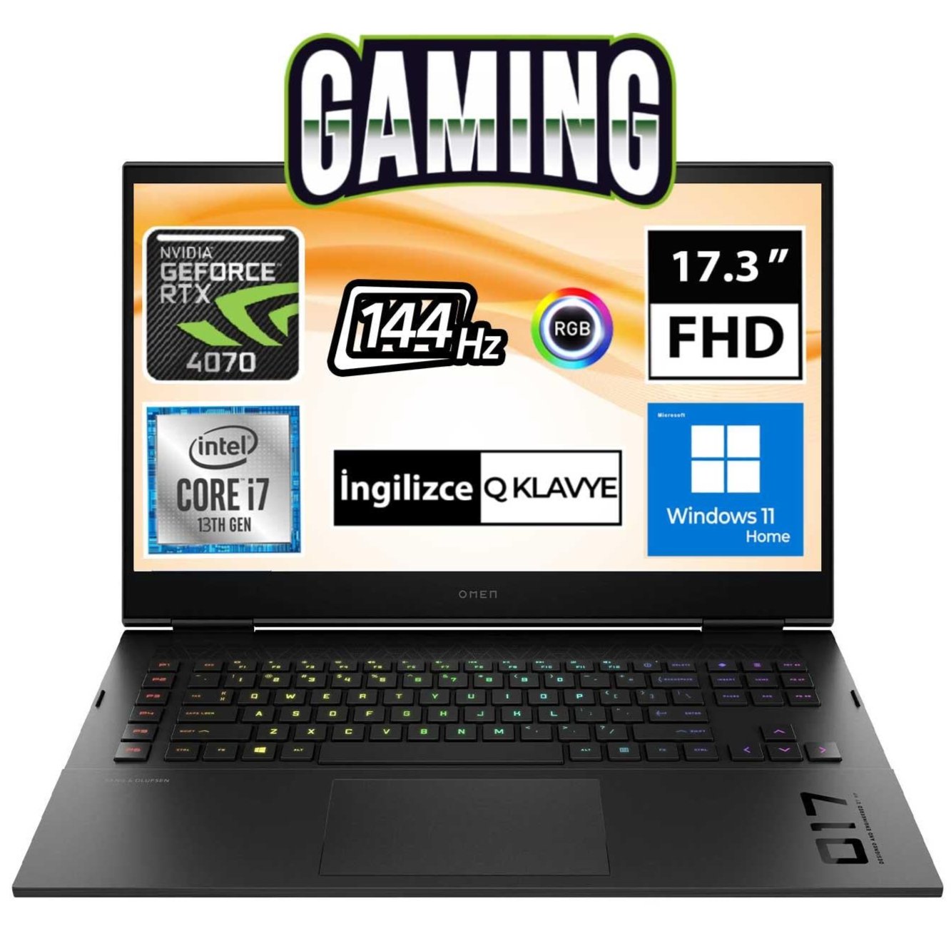 HP Omen 17-CM2000TT 7N900TT i7-13700HX RTX4070 17.3" FullHD Dizüstü Bilgisayar