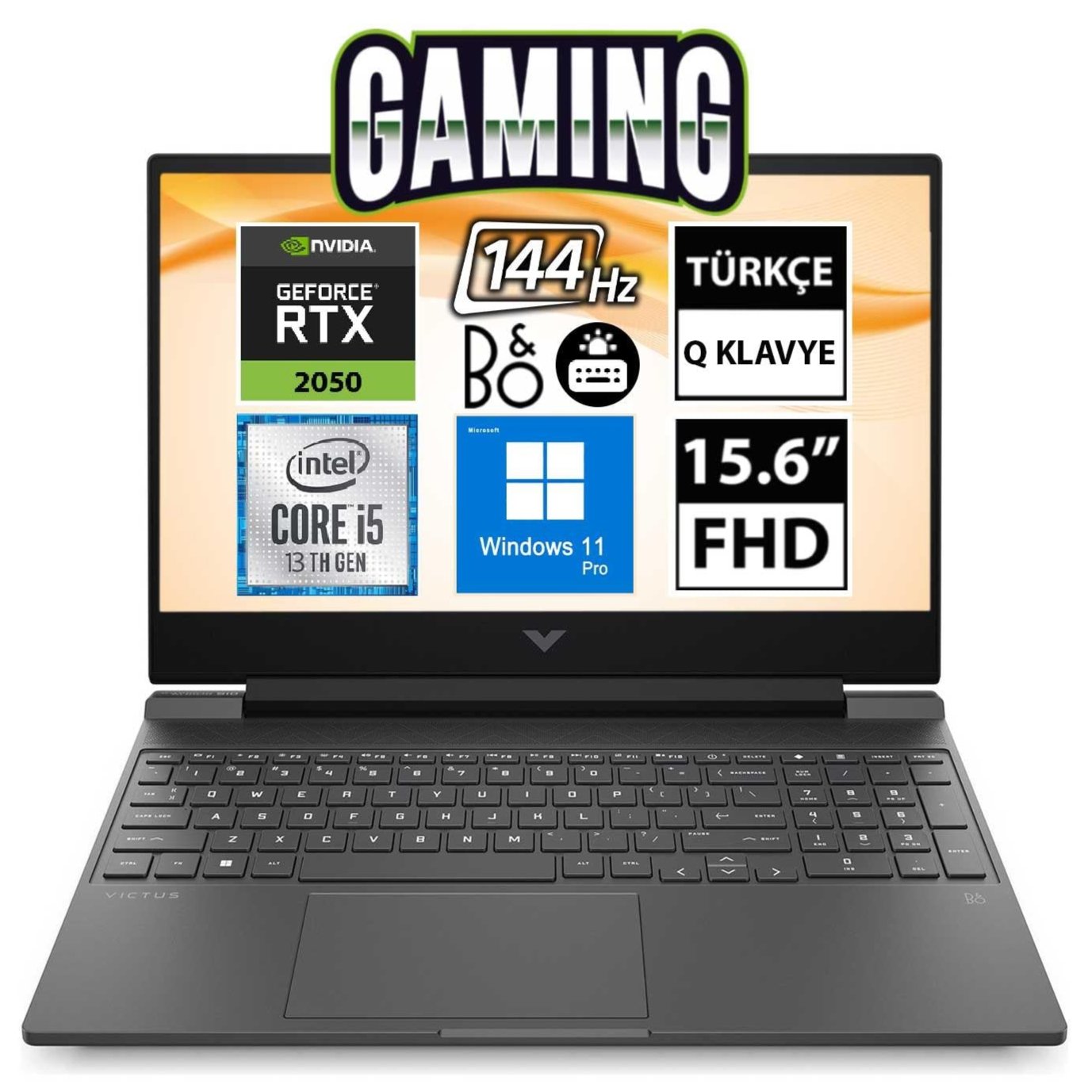 HP Victus 15-FA1011NT 7N9S5EA i5-13420H RTX2050 15.6" FullHD Dizüstü Bilgisayar