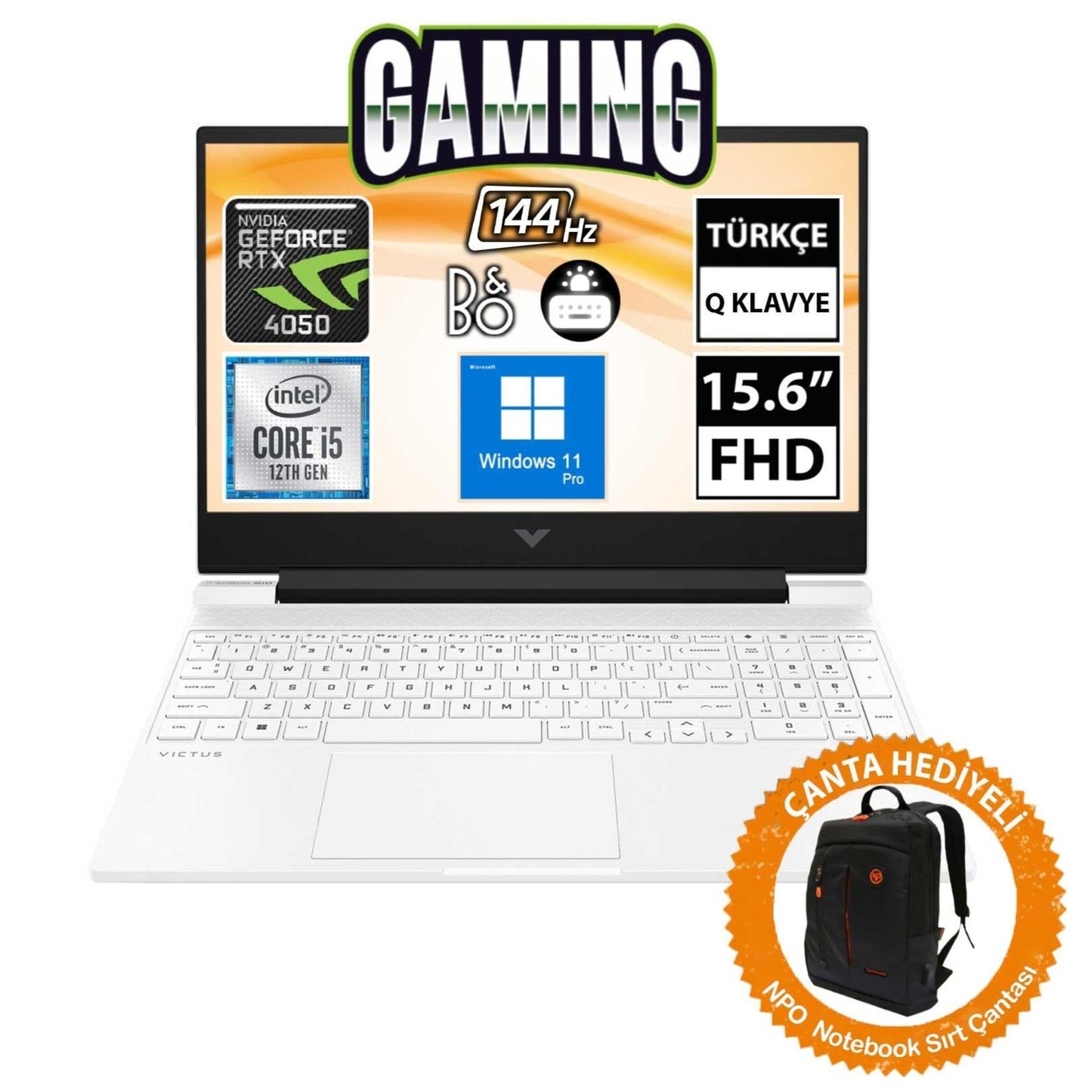 HP Victus 15-FA1032NT 827X0EA i5-12500H RTX4050 15.6" FullHD Dizüstü Bilgisayar