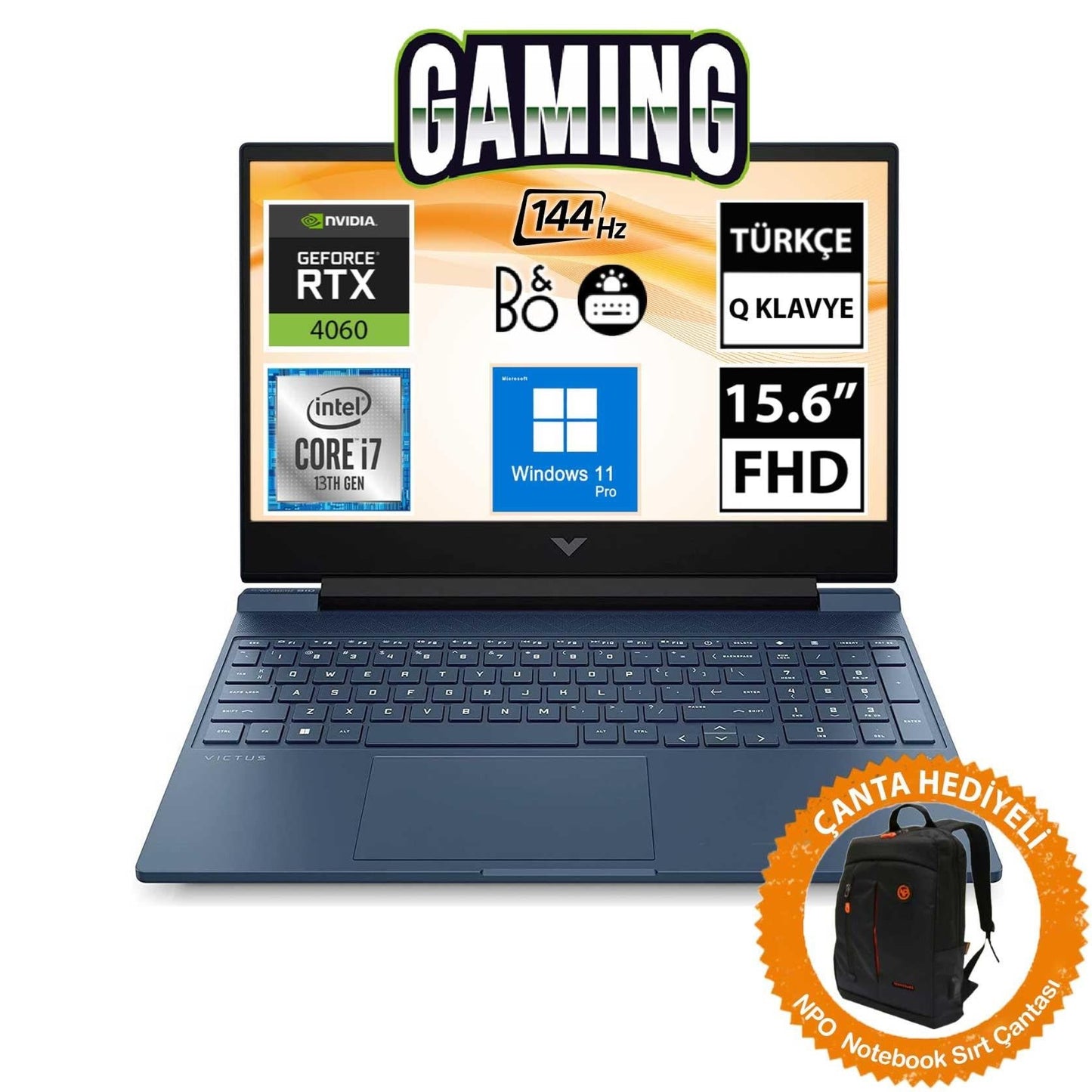 HP Victus 15-FA1054NT 8U844EA i7-13700H RTX4060 15.6" FullHD Taşınabilir Bilgisayar