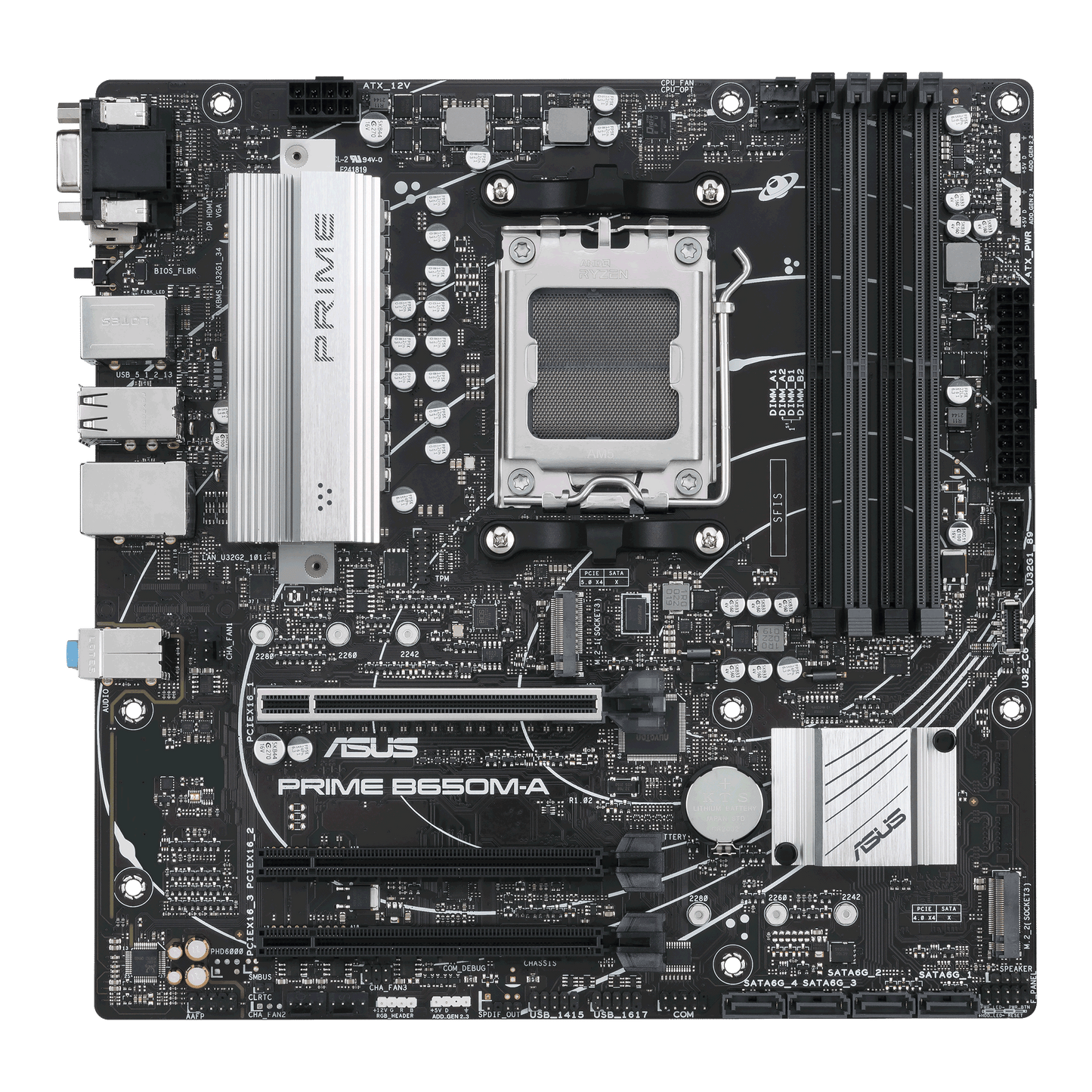 ASUS PRIME B650M-A B650 DDR5 (Vga Yok) GLan 2.5G mATX HD DP 2xM2 USB3 RGB AM5 AMD Anakart