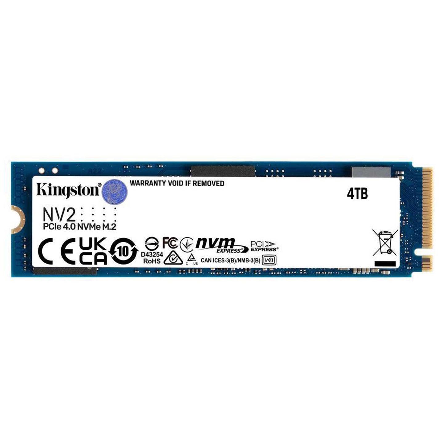 Kingston NV2 SNV2S/4000G 3500/2800MB/s 4TB 22x80 M.2 NVMe SSD